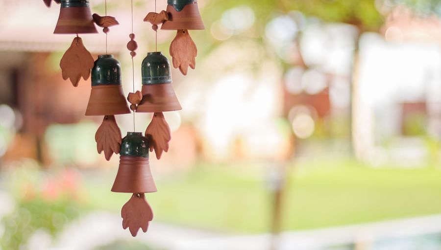 Wind chimes with a blurred background of the resort - Symphony Summer Sand Beach Resort And Spa, Neil Island