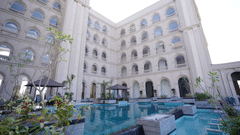 Facade of Classic Sapphire by Ananta with swimming pool 