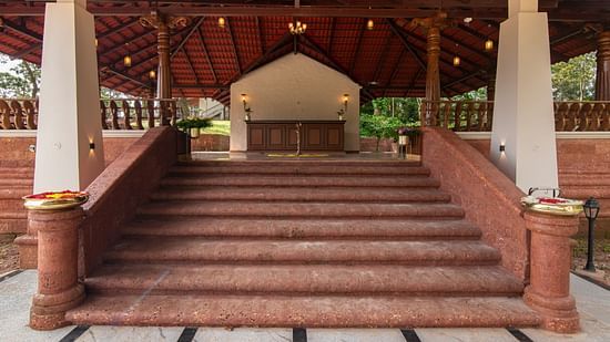 The entrace to Navarasa restaurant TGI Tapovana