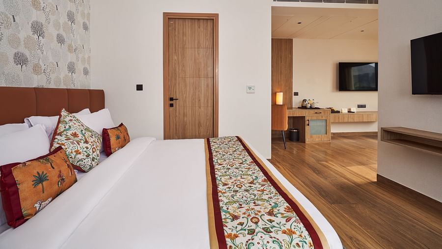 interior of the suite at Triptam Hotel, Vrindavan