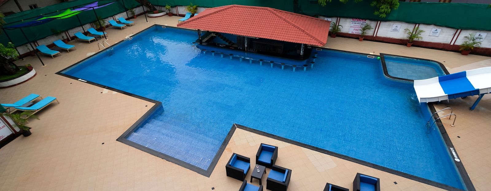 aerial view of the swimming pool