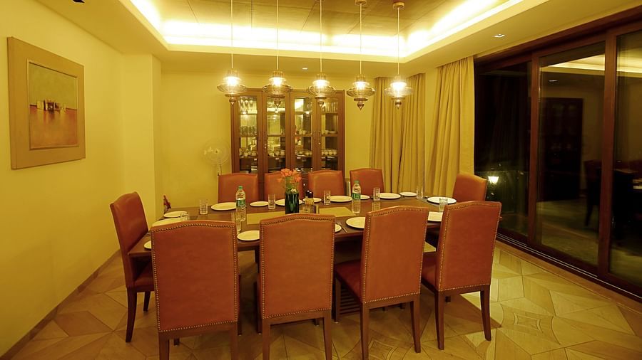 well lit dining room at Aranya  - Aranya Himalayan Retreat, Mashobra