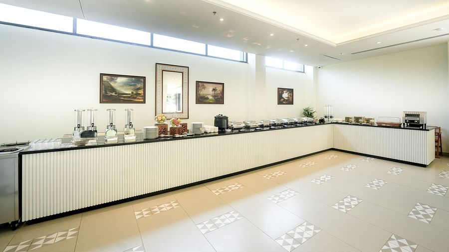 An image of a buffet area at our restaurant in Kangra - NAMAMI BY ZENQ BANKHANDI