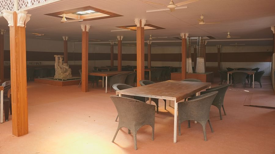 A dining seating area at The Meenakshi Resort by Welcome Inn Hospitality, Bangalore.
