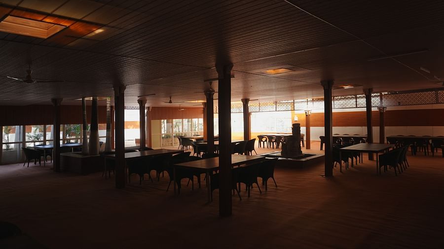 A dining seating area at The Meenakshi Resort by Welcome Inn Hospitality, Bangalore.