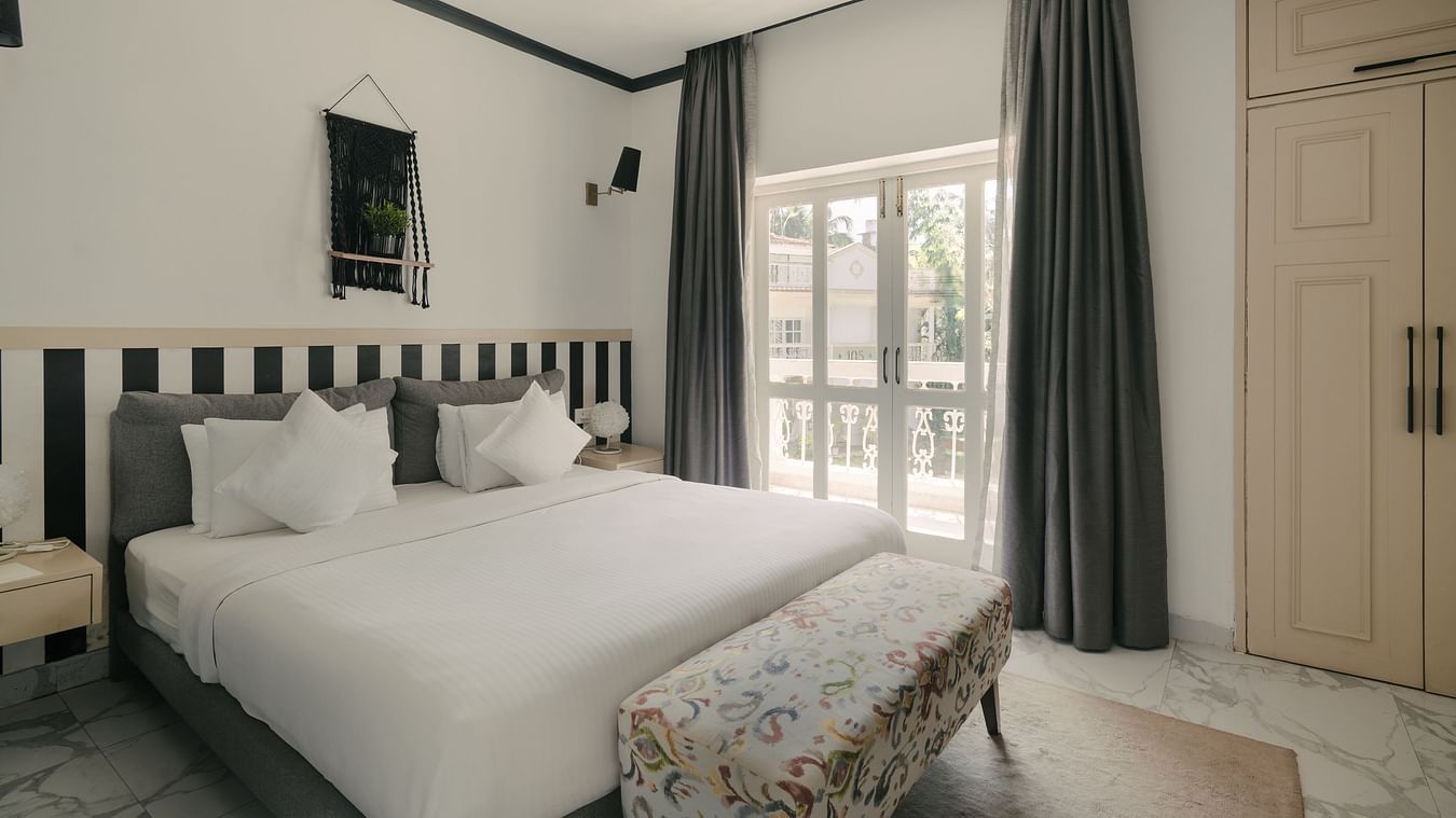 Spacious and elegantly designed bedroom at Richmonde Ananta Elite's Three BHK Premium Villa in Goa.