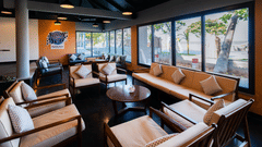 Spacious dining area at Song of the Sea restaurant, MGM Beach Resorts – ideal for group gatherings and family buffet meals by the beach