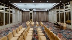 A theatre style arrangement in a banquet hall in Ajmer with carpeted floors - Sarovar Portico, Ajmer