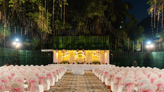 Theatre style seating outdoors at Gemstone Lawn at VITS Sharanam Thane