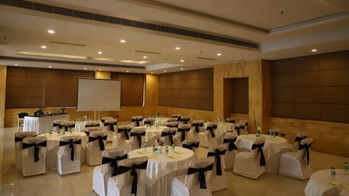 The table-chair sets inside the banquet hall