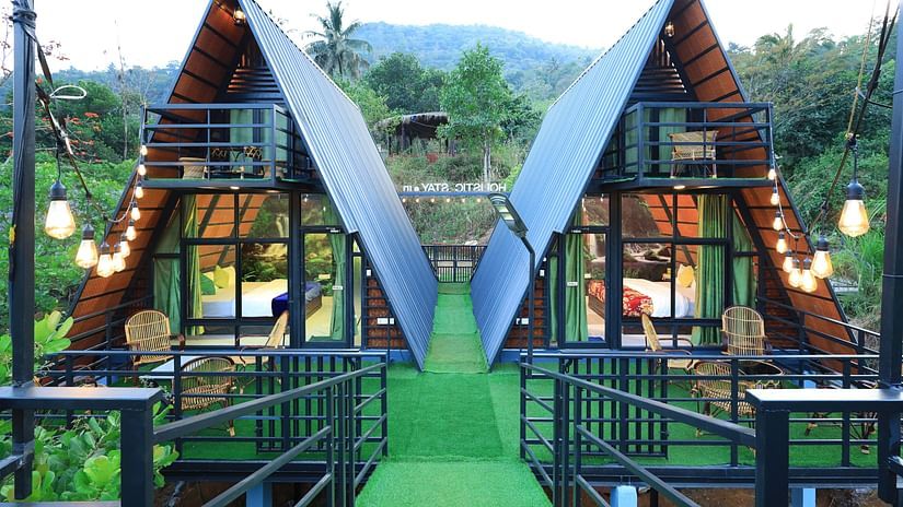 another facade view of the tower stay inside Holistic Stay Eco Resort, Kannur