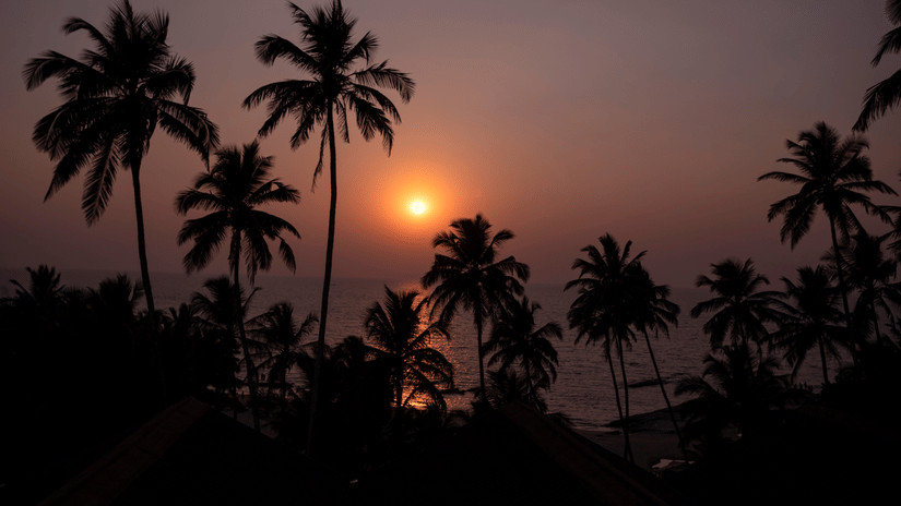 View from our cottages in vagator beach resort 