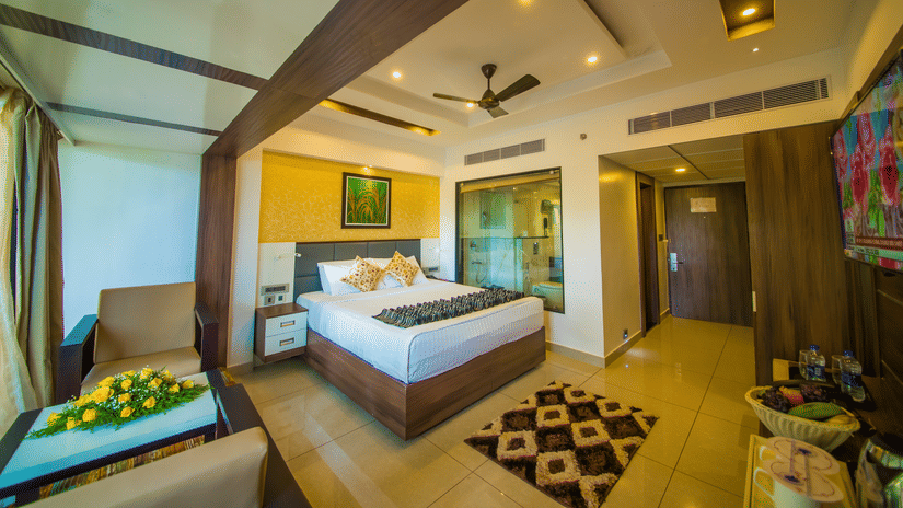 New executive club room inside view with light colour grid