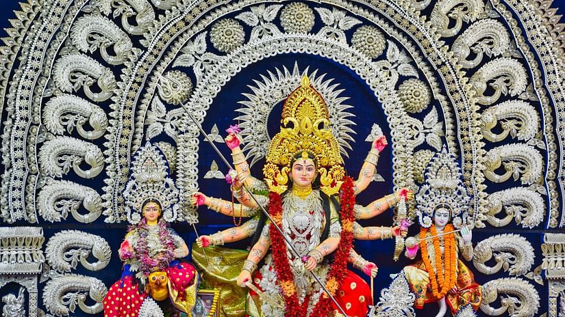 Godess Durga on her throne