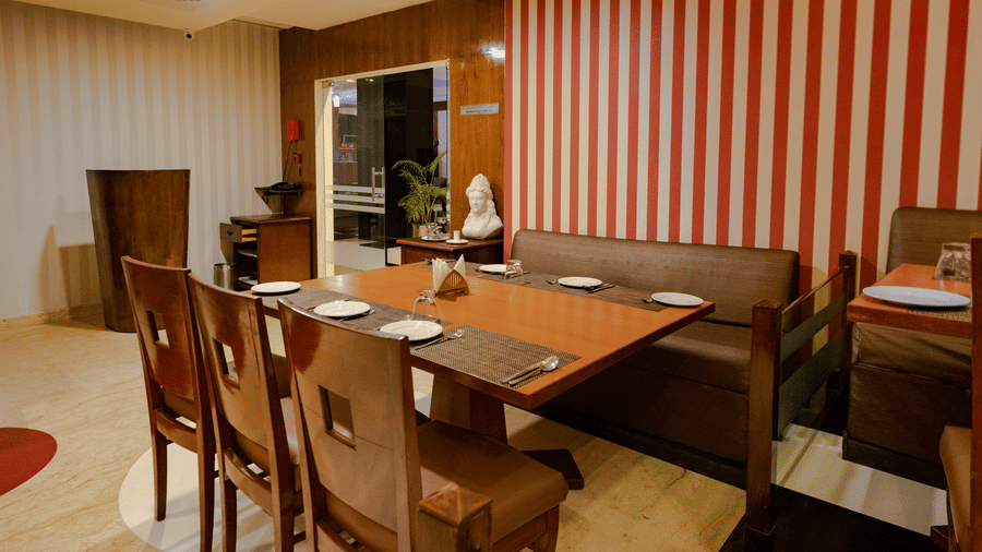Interior dining area of MegaBite restaurant