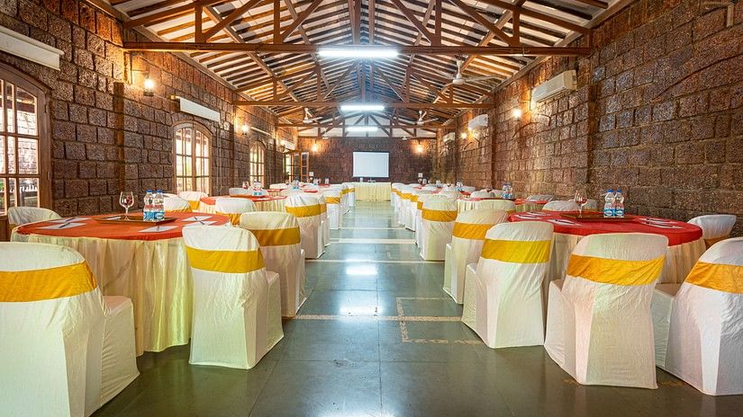 event venues with accommodation and banquet chairs  at lotus eco beach resort murud beach, dapoli