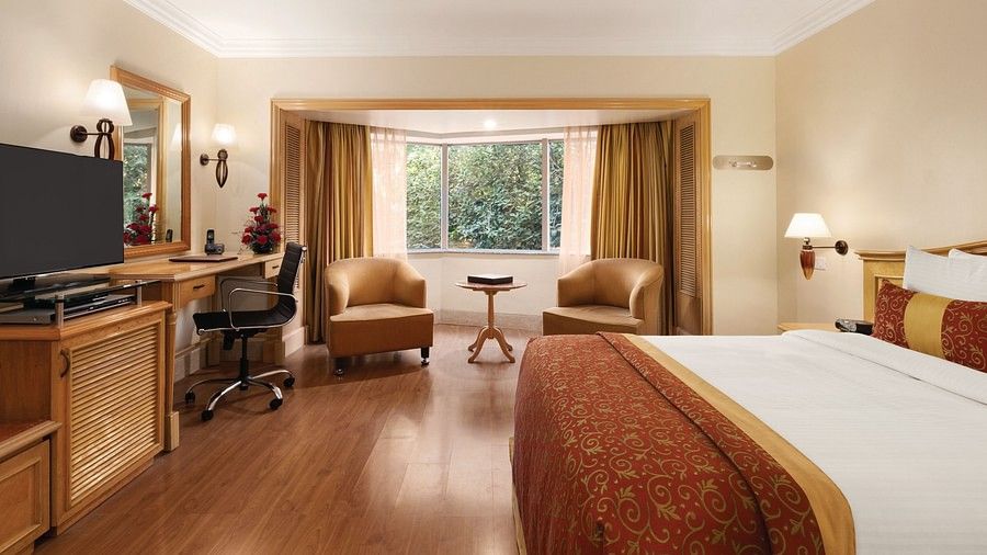 interior of one of the rooms at at Ramada Plaza Palm Grove