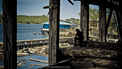 A view of beach from underneath a bridge during a day | Barefoot at Havelock