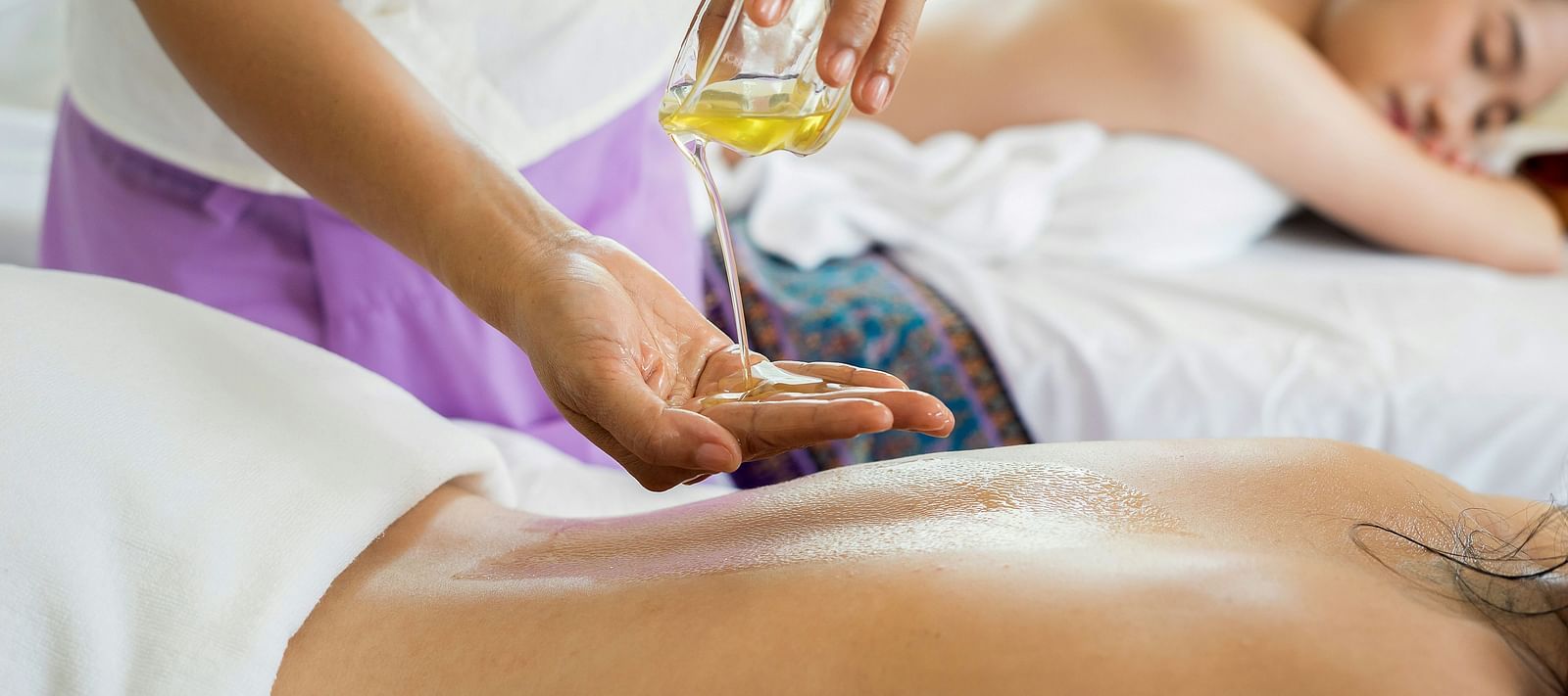 A relaxing spa session with essential oils