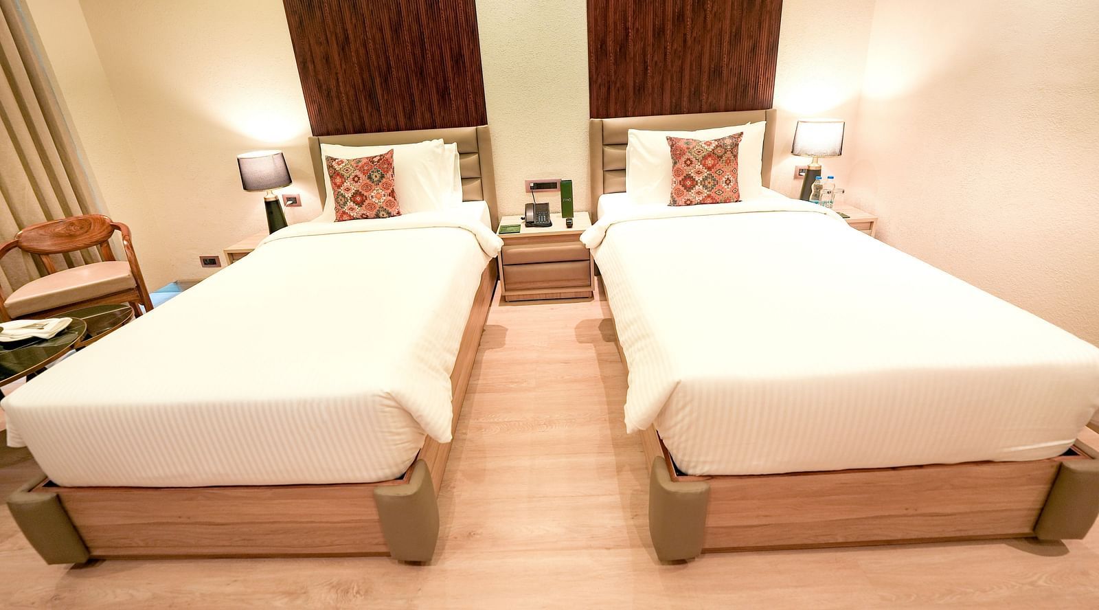 An image showcasing the twin beds in Superior Temple View - Twin Rooms - NAMAMI BY ZENQ BANKHANDI