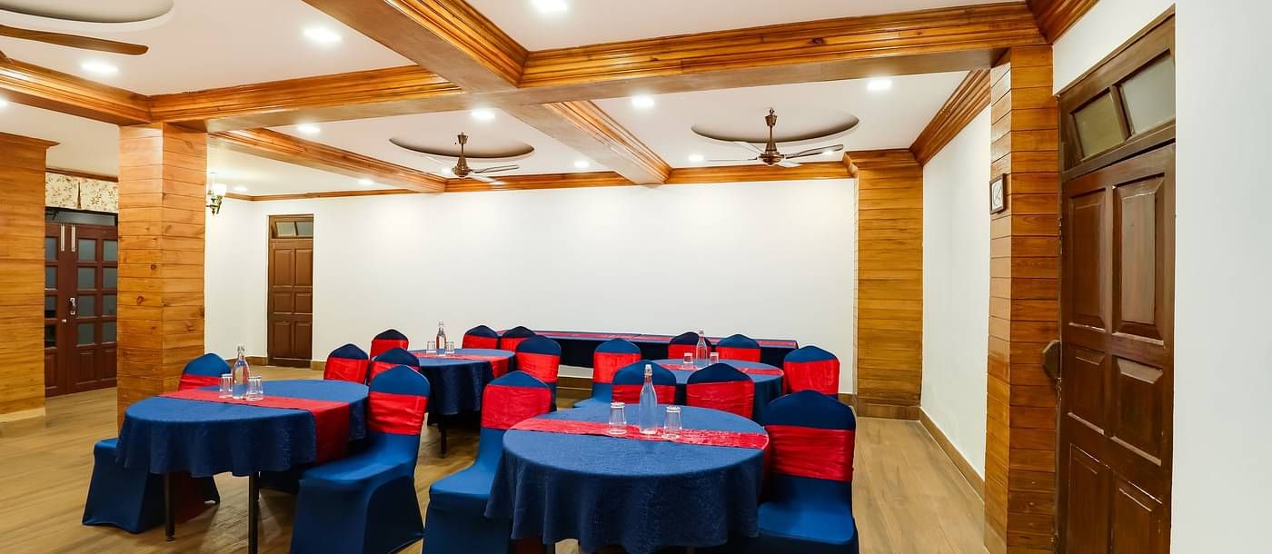 image of a banquet hall at summit barsana resort and spa in kalimpong