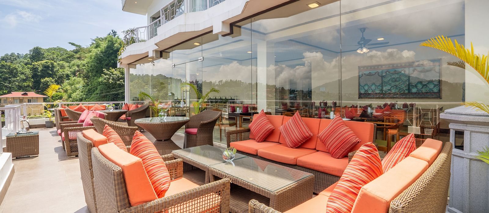 seating area on terrace at Summit Lillium Hotel & Spa, Kalimpong
