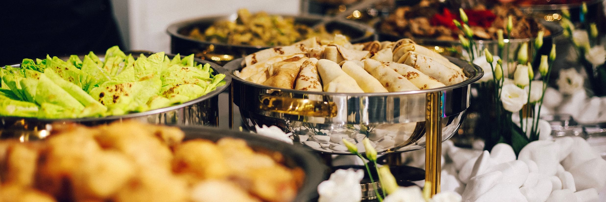 food at a buffet