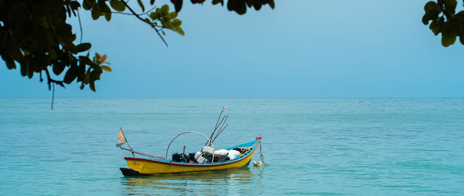 Boat floating on a water body