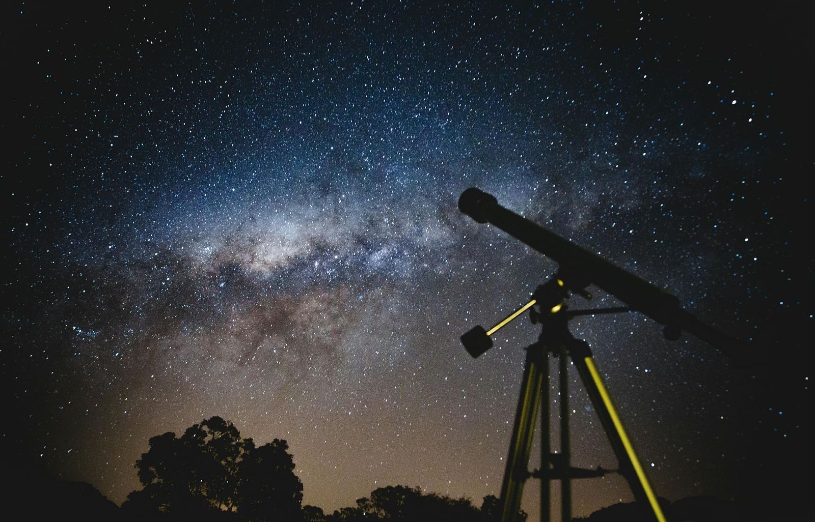 A view of the telescope under a dark sky.