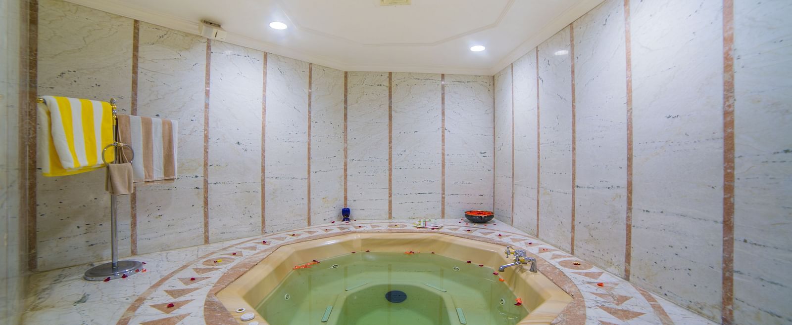 Jacuzzi area of the health club and spa at Sitara Luxury Hotel in Hyderabad near Ramoji Film City