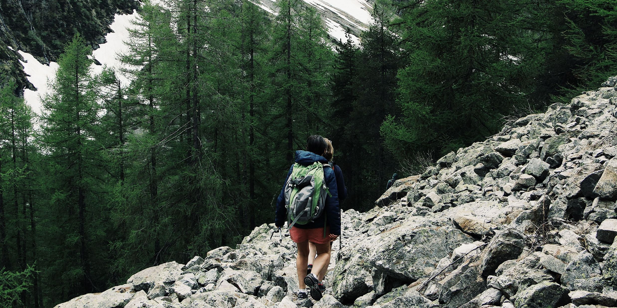 People trekking on the hills