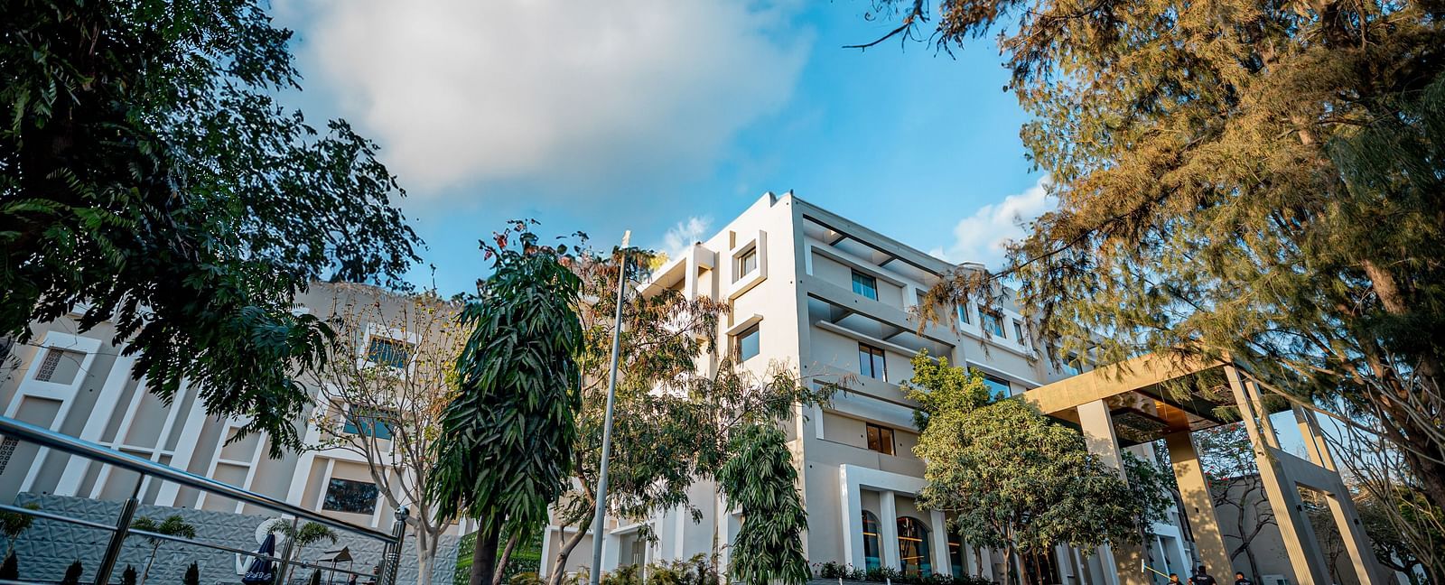 Facade view of Essentia Luxury Resort & Spa, Udaipur.