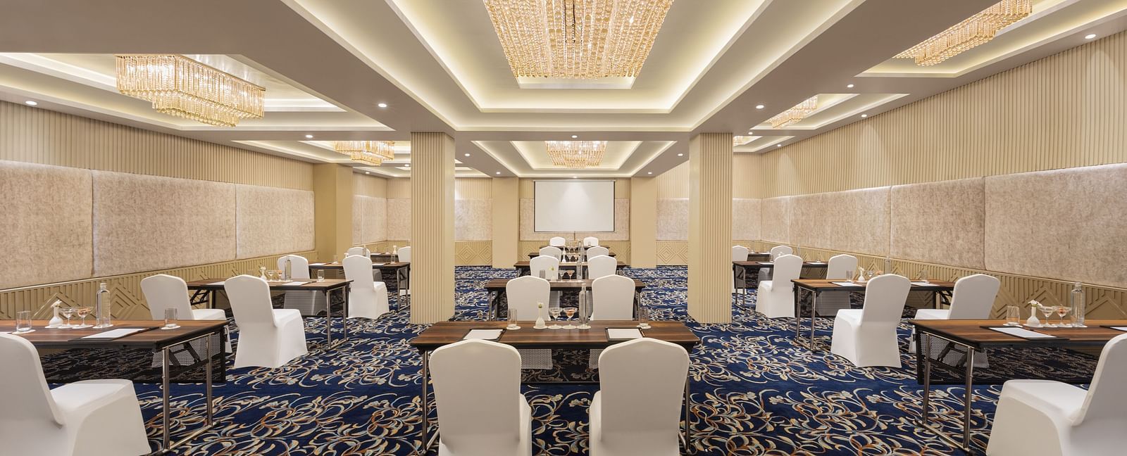 Carnival banquet hall setting at Essentia Luxury Resort & Spa, Udaipur.