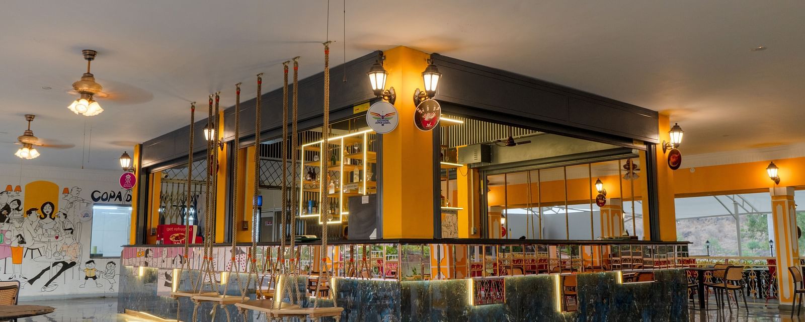 The interior of the Copa and Colina which has modern and minimal lighting solutions | Diamond Parks, Pune