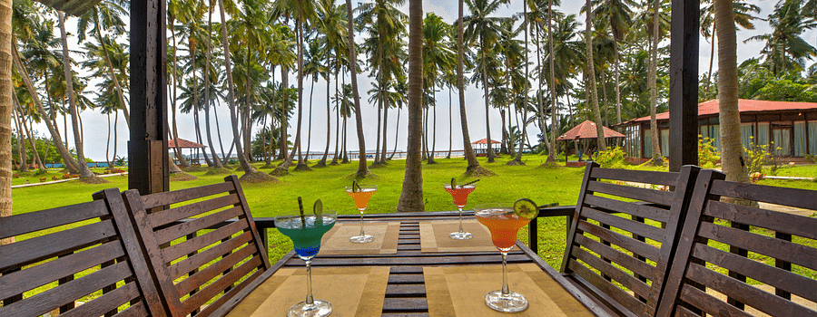 a table at Jolly Buoy - our bar in Port Blair