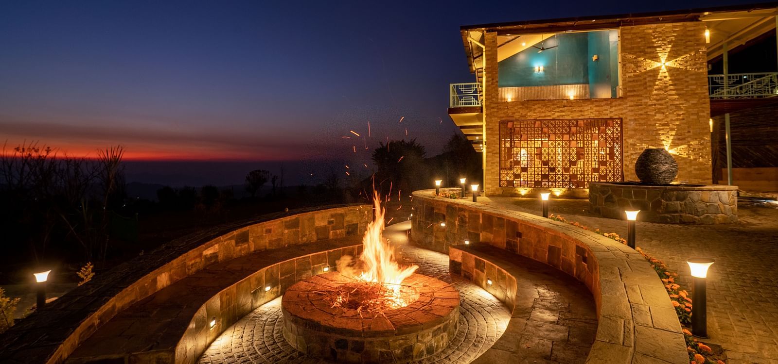 Bonfire Pit at Infinitea Retreat Bir