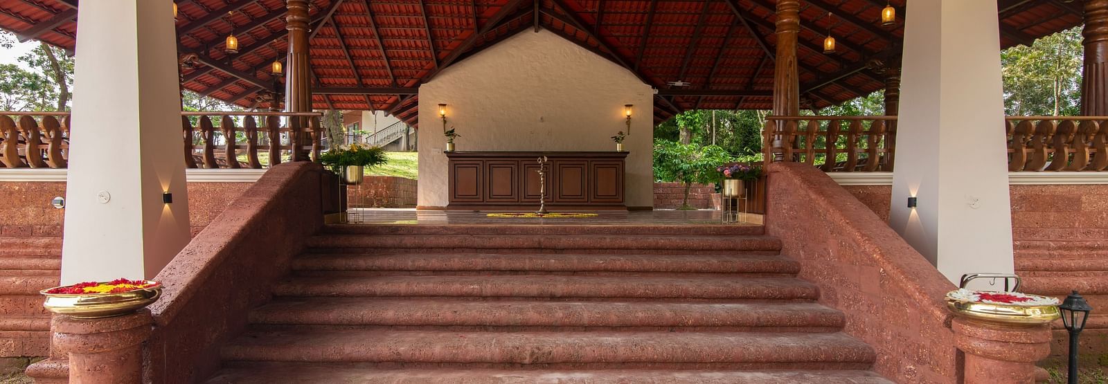 hotel front stairs - Tapovana, Sakleshpura