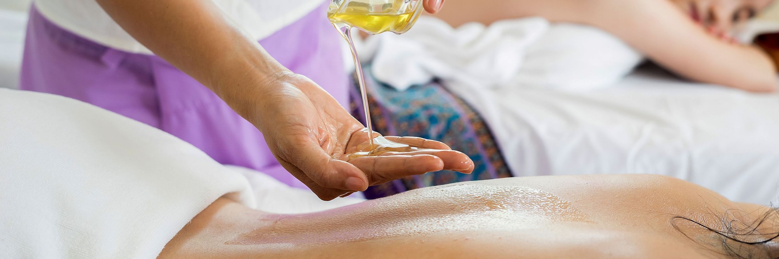 A person receiving Ayurvedic massage @ Lamrin Boutique Cottages, Rishikesh