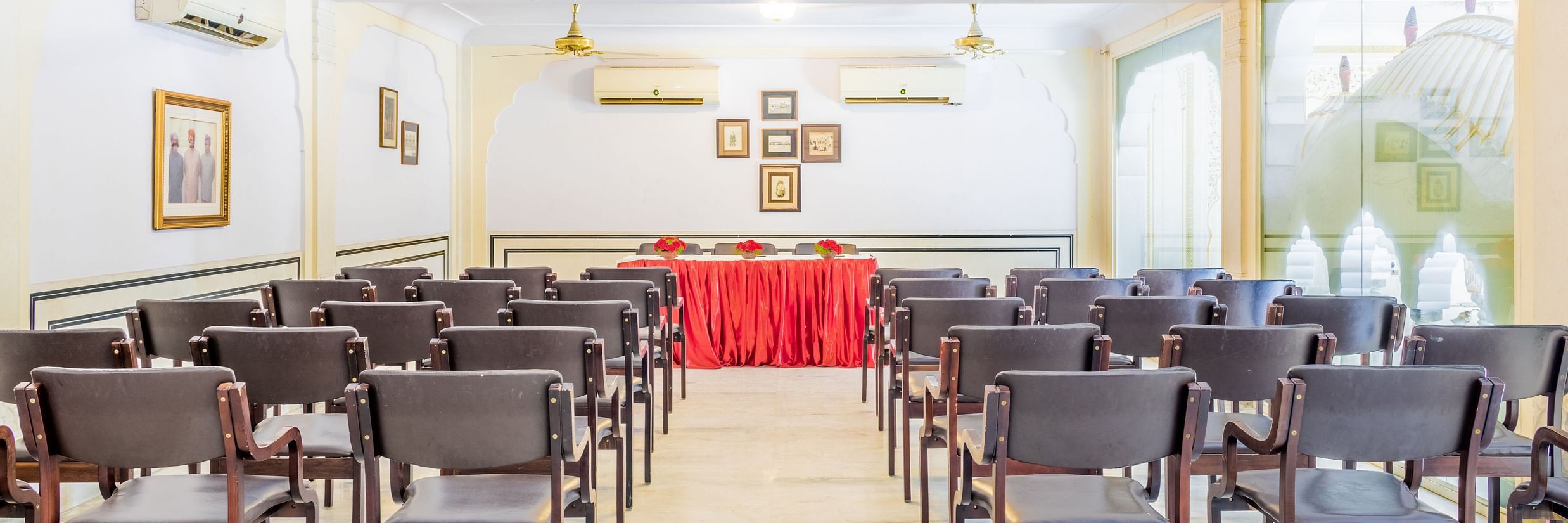 Theatre style seating arrangements in the banquet hall - Mandawa Haveli, Jaipur