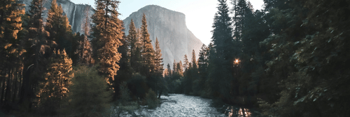 river flowing across the mountain.