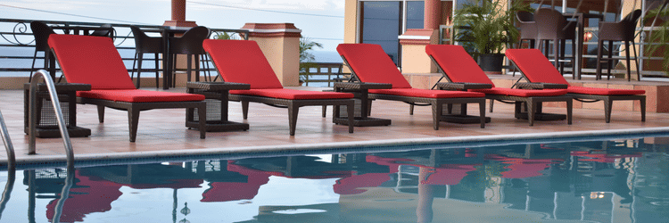 the swimming pool at our hotel in montego bay