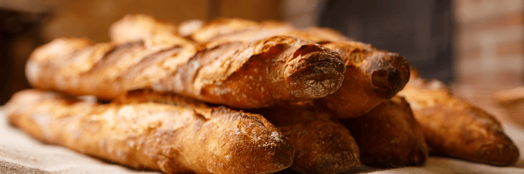 Baguettes stacked on top of each other