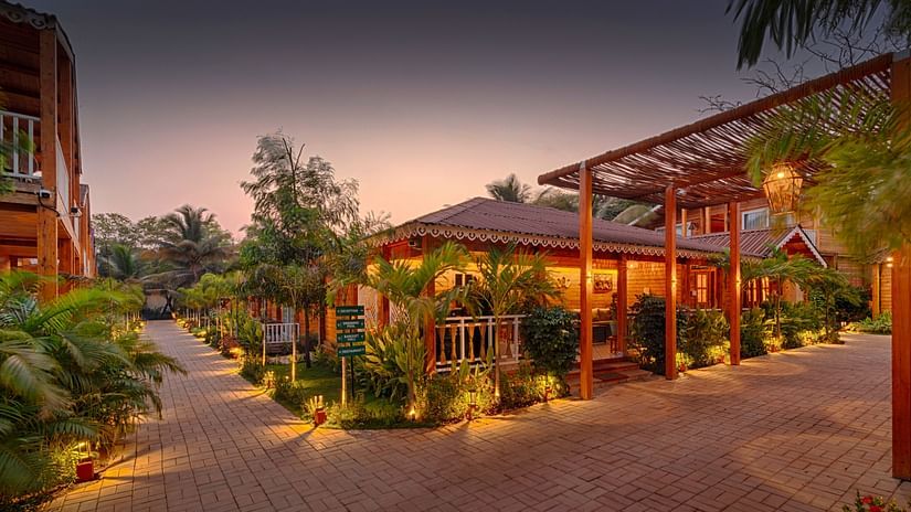facade of Aralea Beach Resort by Stone Wood, Morjim