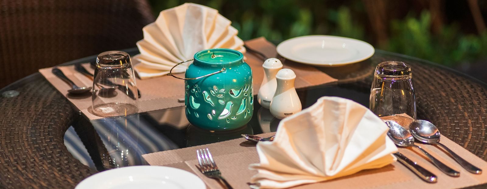 Gamyam Retreat, Kumta - A table set up for dinner at our restaurant 1
