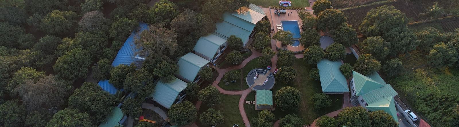 Aerial view of Mango Leaf Lake Resort, Pune