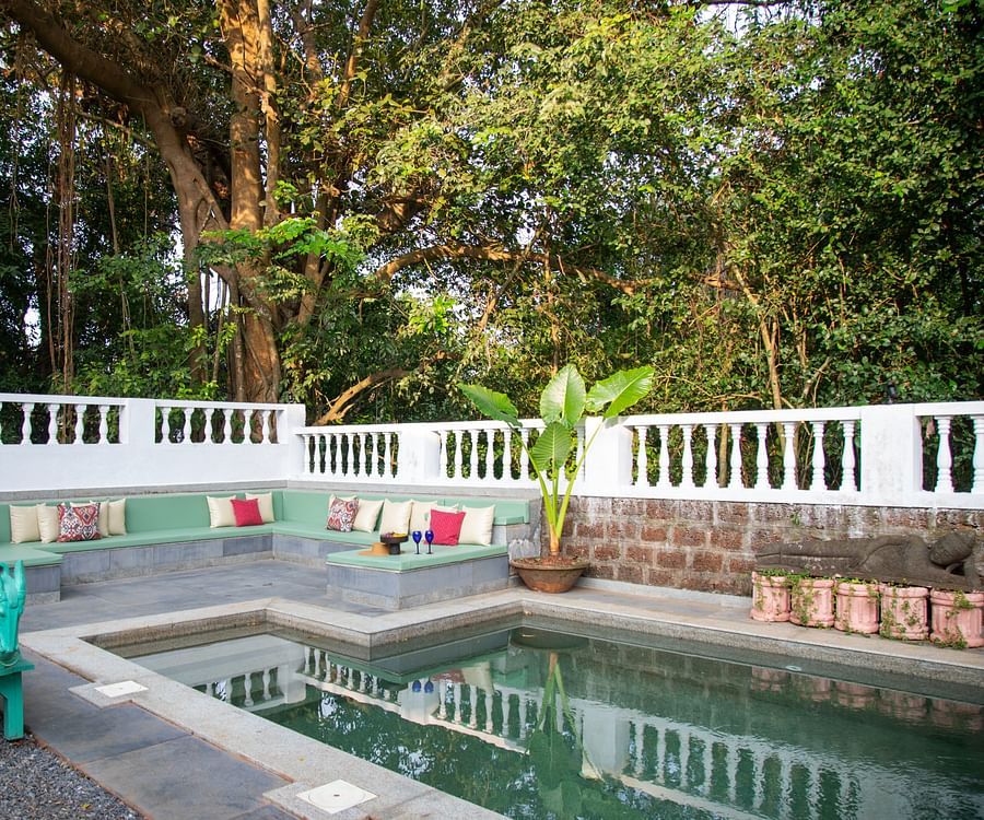 alt-text view of the l shaped pool from a distance