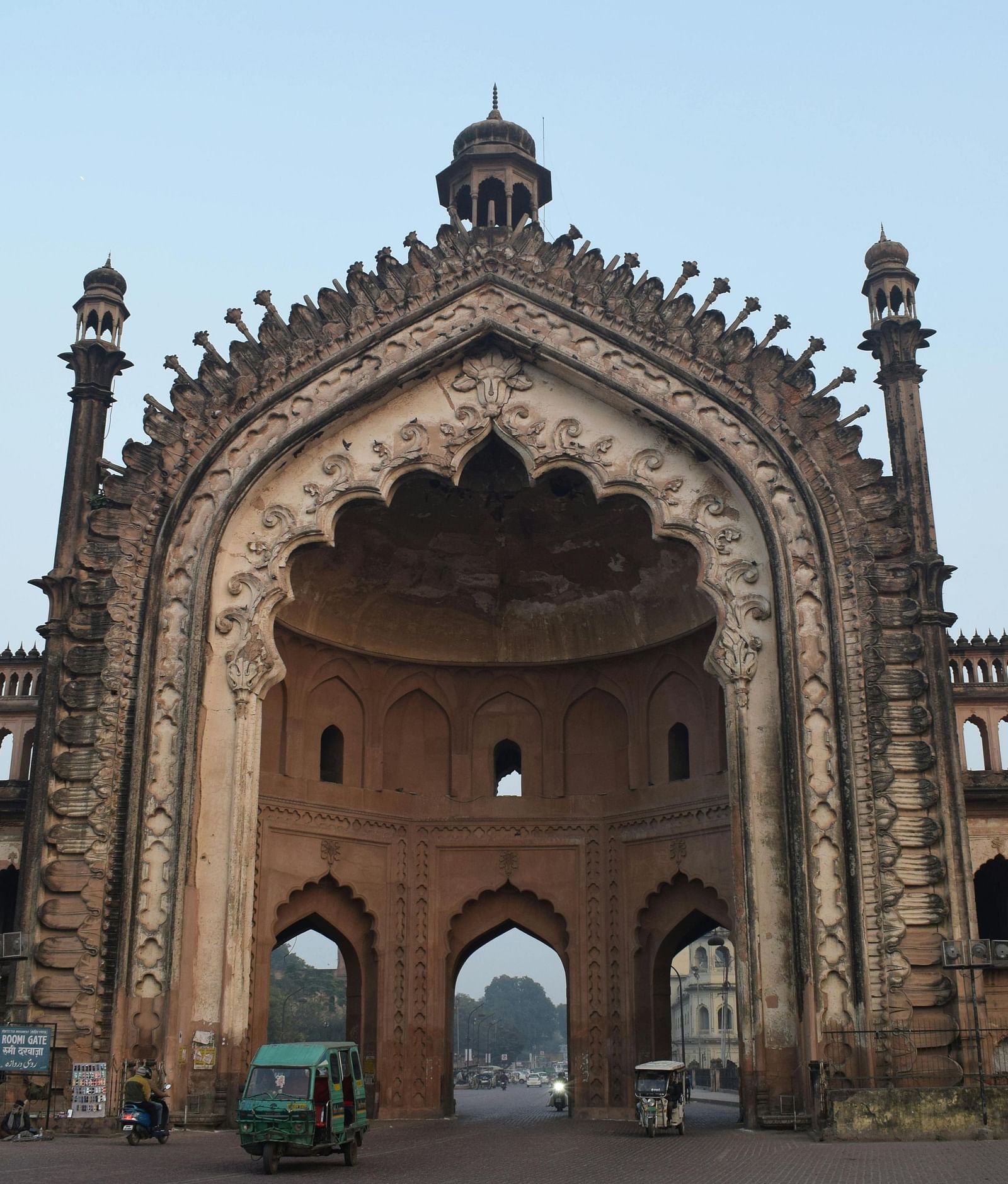 A beautifully designed entrance showcases intricate architecture and cultural significance