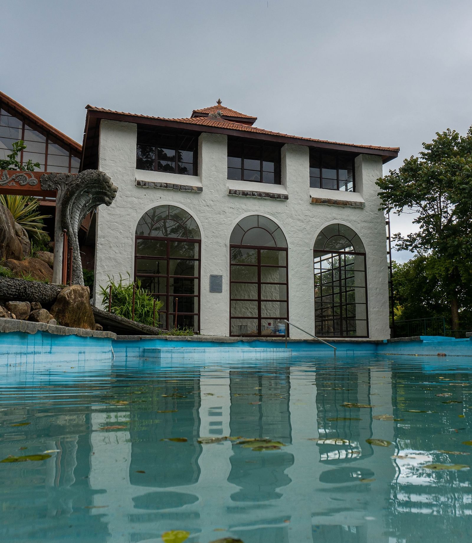 A low angle level view of the swimming pool  | Mango Hill, Yercaud