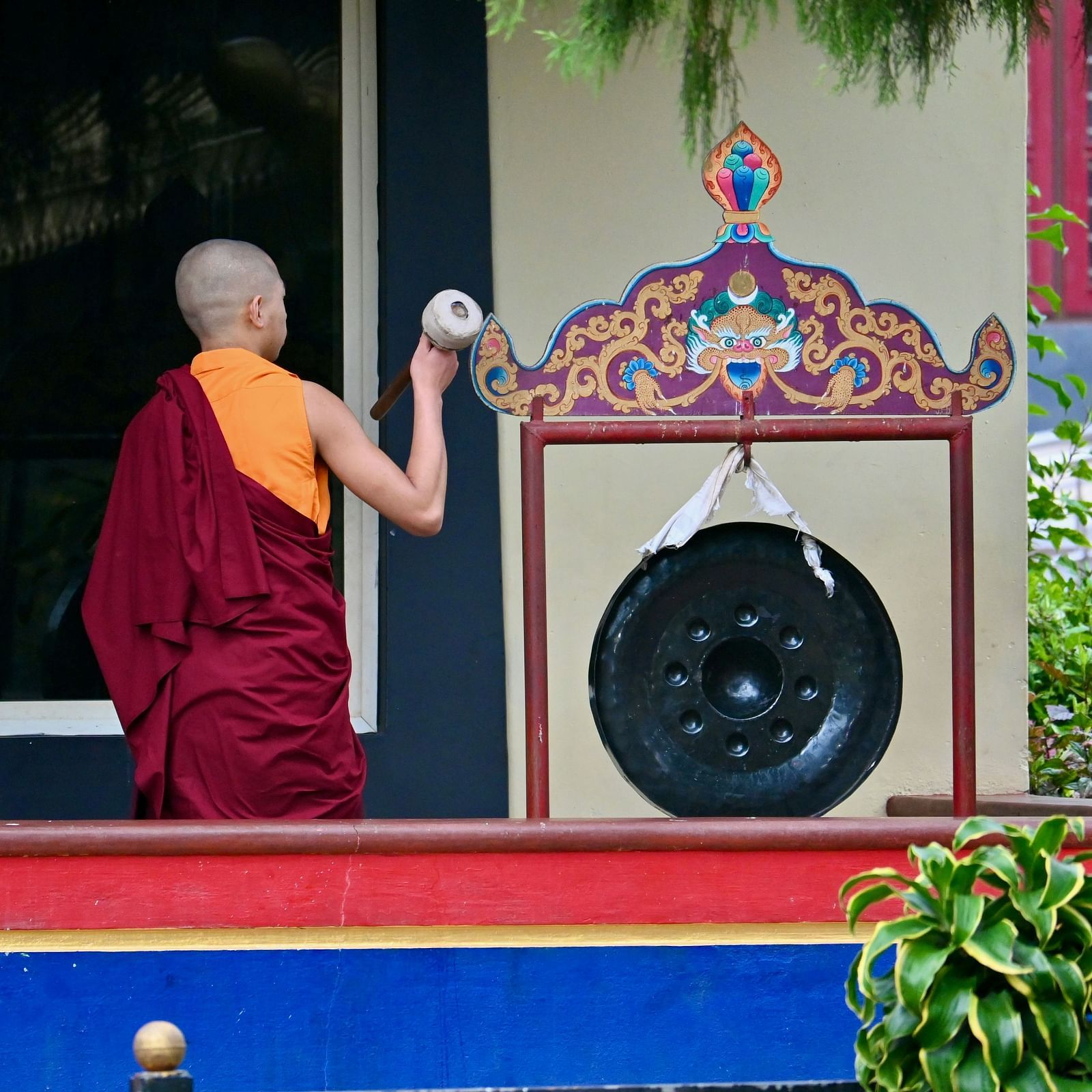 Golden-roofed monastery near Coorg Jungle Camp Backwater Resort, a serene cultural attraction in Kushalnagar.