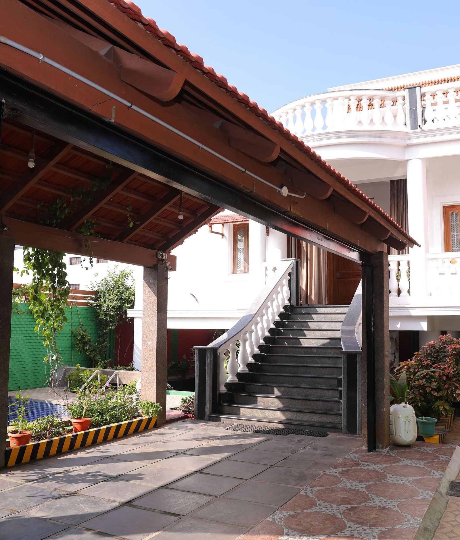 Image of an empty parking area at Villa Serenity Le Sejour, Pondicherry.